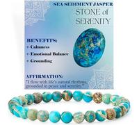 Bivei signora braccialetto perline 6mm semiprezioso cristallo naturale elastico elastico cristallo accessori regalo di yoga(Diaspro di sedimento marino - Serenità)
