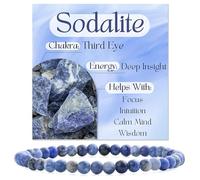 Bivei Sodalite - Chiarezza e Autenticità - signora braccialetto perline 4mm semiprezioso cristallo naturale elastico elastico cristallo accessori regalo di yoga