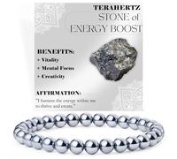 Bivei Terahertz - Potenziamento energetico - signora braccialetto perline 6mm semiprezioso cristallo naturale elastico elastico cristallo accessori regalo di yoga