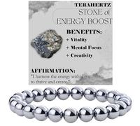 Bivei Terahertz - Potenziamento energetico - signora braccialetto perline 8mm semiprezioso cristallo naturale elastico elastico cristallo accessori regalo di yoga