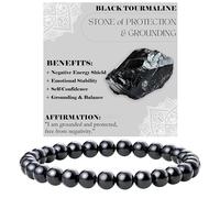 Bivei Tormalina nera - Protezione & radicamento - signora braccialetto perline 6mm semiprezioso cristallo naturale elastico elastico cristallo accessori regalo di yoga