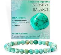 Bivei Turchese verde - Equilibrio - signora braccialetto perline 6mm semiprezioso cristallo naturale elastico elastico cristallo accessori regalo di yoga