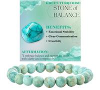 Bivei Turchese verde - Equilibrio - signora braccialetto perline 8mm semiprezioso cristallo naturale elastico elastico cristallo accessori regalo di yoga