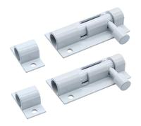 Bivethoi 2 chiavistelli a cilindro da 5 cm, colore bianco, piccoli fermi per porte e cancelli per garage