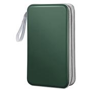 Bivisen - Custodia a portafoglio per CD, capacità 80 DVD, VCD, formato Blu-ray verde scuro