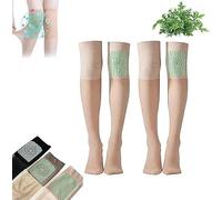 BIVOO Calze di seta a tubo lungo for disintossicazione linfatica con correzione ionica, calze di seta Pearl Moon, calzini al ginocchio (Color : Natural, Size : 2pcs)