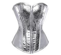 BIVVI Bright Leather Cracked Chest Cinching And Abdominal Shaping Clothes Court Simple Zipper Women's Corset Top(3XL)
