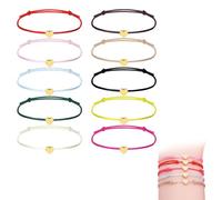 BIVYAX 10 braccialetti amicizia, bracciale amicizia regolabili a cuore, braccialetti dell'amicizia per donne, uomini, ragazze e bambini, braccialetti corda eleganti e resistenti