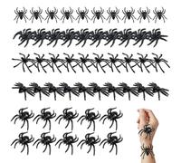 BIVYAX 50 Pezzi Ragni Finti Realistici in Plastica per Halloween Ragno, Decorazioni Spaventose per Scherzi e Festa a Tema, 5 Dimensioni Diverse, Spider Varie Misure per Giardino Casa