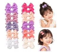 BIVYAX Set 20 Fermagli e Mollette per Capelli Bambina con Fiocchi, Clip Capelli Piccoli Colorati per Bebè Neonata, Accessori Capelli Regalo Nascita per Bambine e Ragazze
