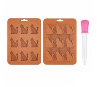 BIVYAX Stampo per cubetti di ghiaccio a Forma di Gatto, Cubetti Ghiaccio Silicone, Stampi per Cubetti di Ghiaccio Riutilizzabili Impilabili per Whisky Birra Snack e Gelatina