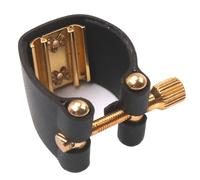 Biwwubik 1 pezzo di ricambio accessori per sassofono contralto sassofono legatura accessori nero chiusura compatta legature boccaglio in pelle PU + parti in metallo nero e