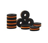 Biwwubik 10 Pezzi per Scaffale per Batteria, Nero-Arancione, Doppio Colore, Supporto per Piatti, Feltri, Rondelle per Confezione di Parti di Batteria, Parti di Batteria