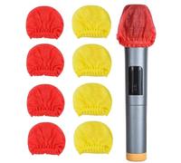Biwwubik 120 Pezzi di Copertura per Microfono Usa e Getta Copertura per Microfono In Tessuto Non Tessuto Copertura Antipolvere Copertura per Microfono-Rosso+Giallo Resistente