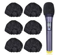 Biwwubik 120 Pezzi di Copertura per Microfono Usa e Getta Copertura per Microfono In Tessuto Non Tessuto Copertura Antipolvere Copertura per Microfono-Nera Resistente Facile da Installare