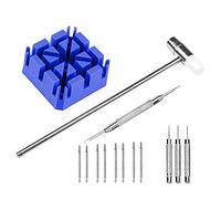 Biwwubik 14 Pezzi Set di Riparazione e Rimozione Orologi Kit Smontaggio Band Link Rimuovi Punch Pins Porta Cinturino Orologio Molla Leva Kit Strumenti