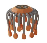 Biwwubik 20 Testine di Massaggio Testa per Capelluto Vibratore Terapia Luce Raschietto Polpo per Rilassamento e Stress (Arancione)