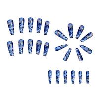 Biwwubik 24 Cerotti per Unghie Indossabili per Nail Art, Unghie Glitterate per Manicure Fai da Te