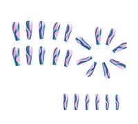 Biwwubik 24Pcs Unghie Finte Balletto Colorato Manicure Fai da Te Unghie Glitterate Toppa per Unghie Europea e
