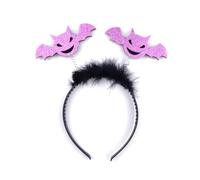 Biwwubik Fascia per Capelli con Pipistrello di Halloween, Giorno Dei Morti, con Paillettes, Copricapo per Costume Cosplay, per Bambini Adulti, Fase S, Copricapo Viola