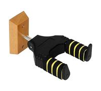 Biwwubik Gancio corto per chitarra base in legno massello blocco automatico a gravità appeso a parete per pianoforte Ukulele supporto per chitarra in legno elettrico