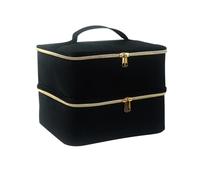 Biwwubik Organizer per smalto per unghie, 30 bottiglie e lampada per unghie, colore nero, facile da usare, 25 x 20 x 19 cm