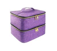 Biwwubik Organizer per smalto per unghie, 30 bottiglie e lampada per unghie, colore viola, facile da usare