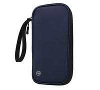Biwwubik Portafoglio da viaggio per porta passaporto familiare, impermeabile per documenti, organizer accessori da viaggio, borsa per documenti grigio, blu