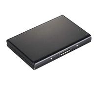 Biwwubik Portafoglio porta carte in metallo, ultra sottile in acciaio inossidabile, portafogli in metallo con blocco RFID, porta carte di credito, nero, nero, Einheitsgrrre, Nero , Einheitsgrrre