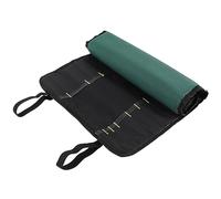 Biwwubik Sacchetto di Rotolo Pieghevole in Tessuto Oxford Impermeabile Multifunzionale Borsa Strumenti di Stoccaggio Portatile Sacchetto di Stoccaggio Coltelli Chef 22 Slot, Verde e Nero