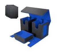 Biwwubik Scatola Porta Carte per Oltre 200 Carte, per Mazzo di Carte 3 In 1, Organizer per Carte con 4 Divisori Blu