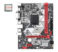Biwwubik Scheda madre da scrivania B75-H + CPU I3-3220 LGA 1155 USB 3.0 SATA 3.0 Compatibile con slot RAM DDR3 da 1600 MHz fino a 16 GB