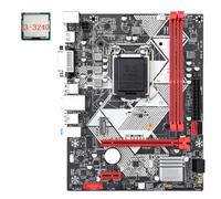 Biwwubik Scheda madre da scrivania B75-H + CPU I3-3240 LGA 1155 USB 3.0 SATA 3.0 Compatibile con slot RAM DDR3 da 1600 MHz fino a 16 GB