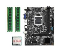 Biwwubik Scheda madre da scrivania B75M- +CPU I3-3240 +2X DDR3 1600MHz 8G RAM LGA 1155 USB 3.0 SATA 3.0 Scheda madre del computer