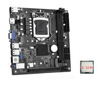 Biwwubik Scheda madre desktop ITX H61 + CPU I3-3240 LGA 1155 Compatibile con fino a 16GB DDR3 1600MHz Slot RAM Scheda di rete da 100M