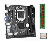Biwwubik Scheda madre desktop ITX H61 +I3-2130 +1X DDR3 1600MHz 4G RAM CPU LGA 1155 Compatibile con fino a 16GB di RAM Slot Scheda di rete da 100M