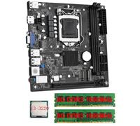 Biwwubik Scheda madre desktop ITX H61 +I3-3220 +2X8G DDR3 1600MHz RAM CPU LGA 1155 Compatibile con fino a 16GB di RAM Slot Scheda di rete da 100M