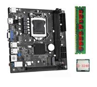 Biwwubik Scheda madre desktop ITX H61 +I3-3240 +1X DDR3 1600MHz 4G RAM CPU LGA 1155 Compatibile con fino a 16GB di RAM Slot Scheda di rete da 100M