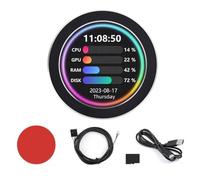 Biwwubik Schermo secondario 2,8 raffreddato ad acqua, CPU USB, monitoraggio dello stato del computer, analisi dello spettro musicale RGB, driver, B, durevole, facile da installare, facile da