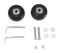 Biwwubik Set di 2 ruote di ricambio per valigie da 50 x 24 mm, ruote girevoli in PU, kit di riparazione cuscinetti in acciaio al carbonio, Nero , Un TamañO