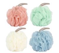 Biwwubik Spugne da Bagno Mesh Balls 4 Colori 50G Plastica per Lavaggio Corpo Schiena Scrubber Bagno Uomini Donne