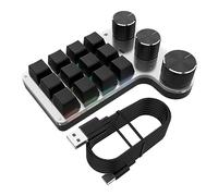 Biwwubik Tastiera Meccanica FAI DA TE Programmabile RGB 12 3 Manopole Tastiera Macro Personalizzata Tastiera USB Hotswap Nero