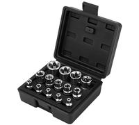 Bixury 14 Pezzi Chiavi a Bussola E-Torx a Stella Set di Bussole Profilo Di Bussole a Stella E-TORX 1/4" 3/8" 1/2" E4 E5 E6 E7 E8 E10 E11 E12 E14 E16 E18 E20 E22 E24 con Custodia Nera