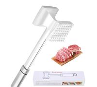 Bixury Batticarne 27cm Batticarne Acciaio Inox Batticarne a Martello Batti Carne da Cucina Tenderizer Martello per Carne Doppia Faccia Argento per Bistecca Manzo Pollo Maiale bistecche