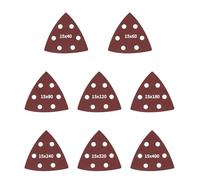 Bixury Carta Vetrata Triangolari,120 Pezzi Levigatrice Triangolare Carta Vetrata Triangoli Abrasivi 6 Fori 93 x 93 x 93 mm con Velcro15 x Grana 40/60/80/120/180/240/320/400 per Levigatura Lucidatura S