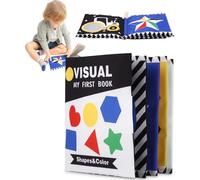 Bixury Libro in Tessuto,Libro di Stoffa in Bianco e Nero per l'apprendimento precoce dei Bambini,Giocattoli educativi per l'apprendimento precoce dei Bambini,Libro di Stoffa da Masticare