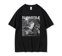 BIYAN Turnstile-Glow-on-Graphic-Tshirt-Turnstile-Step-To-Rhythm-T-Shirt-Men-Women-Art-Aesthetic-Short Black S