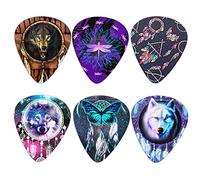 Biyejit, 6 plettri per chitarra, acchiappasogni, lupo, farfalla, libellula, per chitarra elettrica e acustica