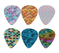 Biyejit, 6 plettri per chitarra, con stampa a scala colorata, accessori per chitarrista, adatti per chitarre acustiche, basso, chitarra elettrica, ukulele, plettri di medie dimensioni sottili