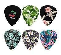 Biyejit, 6 plettri per chitarra, motivo fiori di ciliegio con foglie di foglie, idea regalo per basso, chitarre elettriche e acustiche